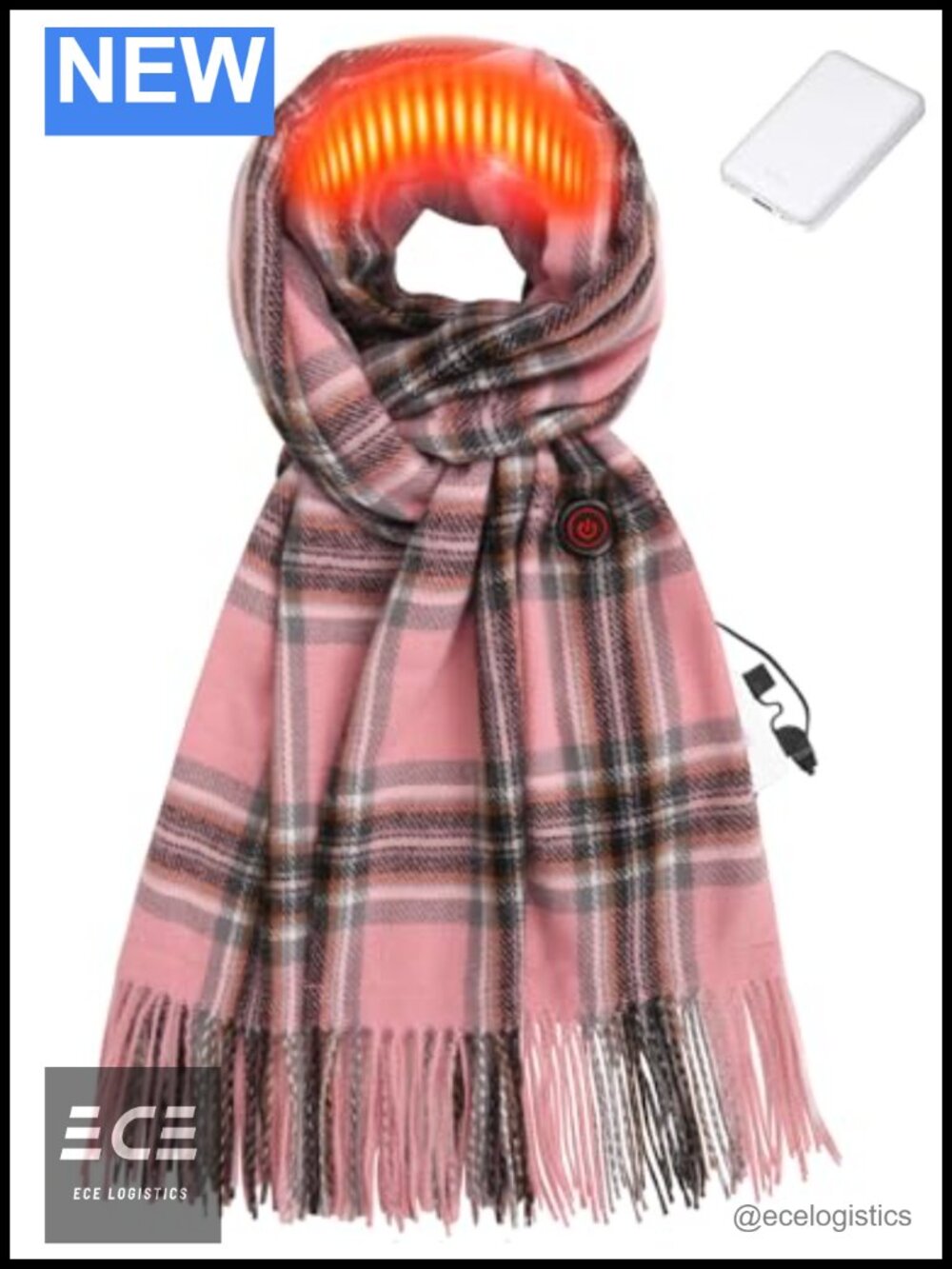 Heated Scarf Rechargeable Battery Electric Neck Warmer Cold Weather 100%